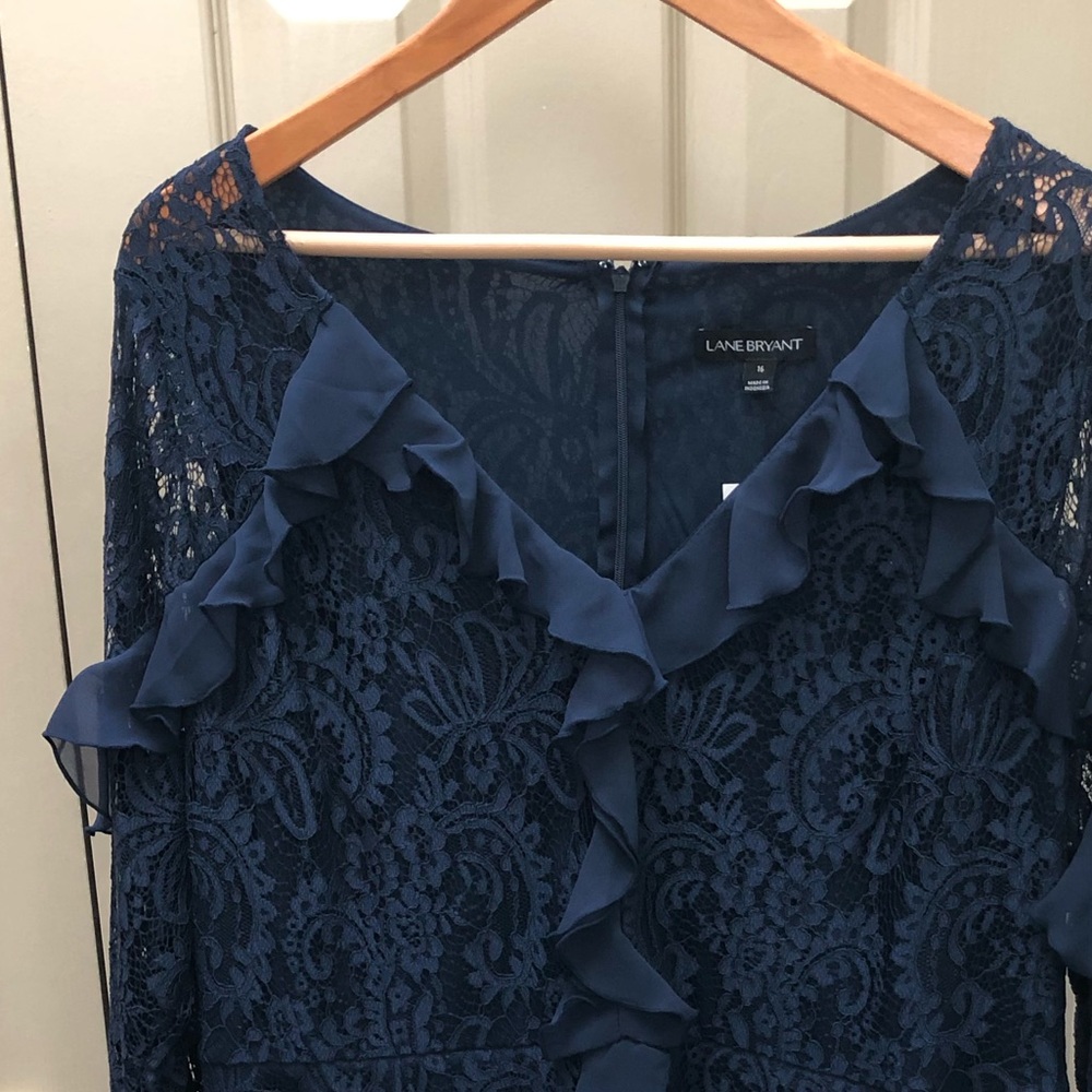 Beautiful Blue Lace & Ruffle Dress